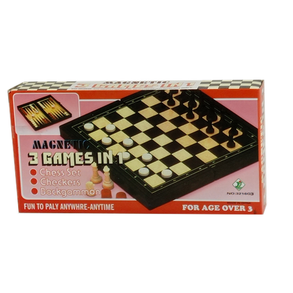 Игра 3 в 1, шашки, шахматы, нарды, на магнитах, 996255