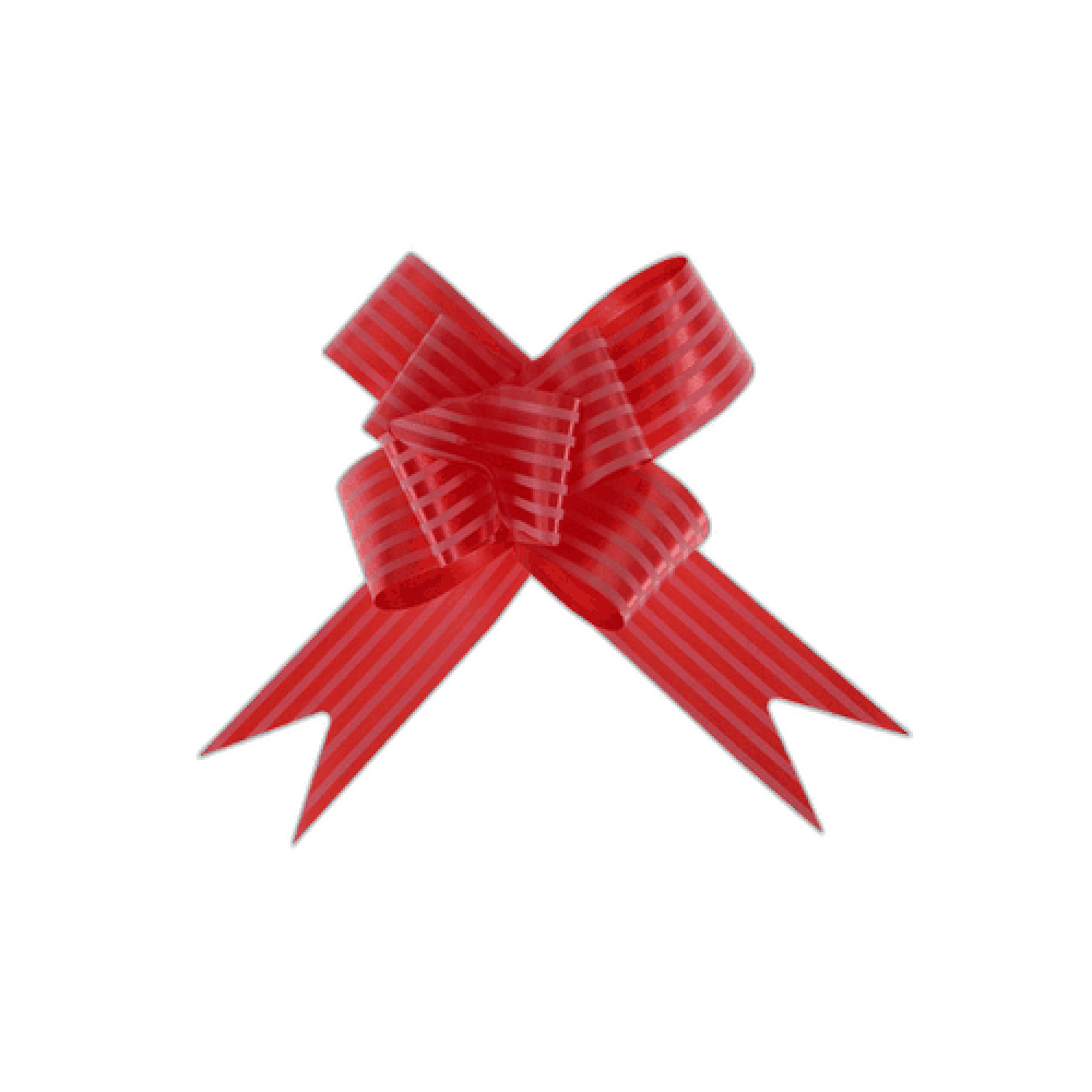 Бант - бабочка "Полоски", красный, 3 см