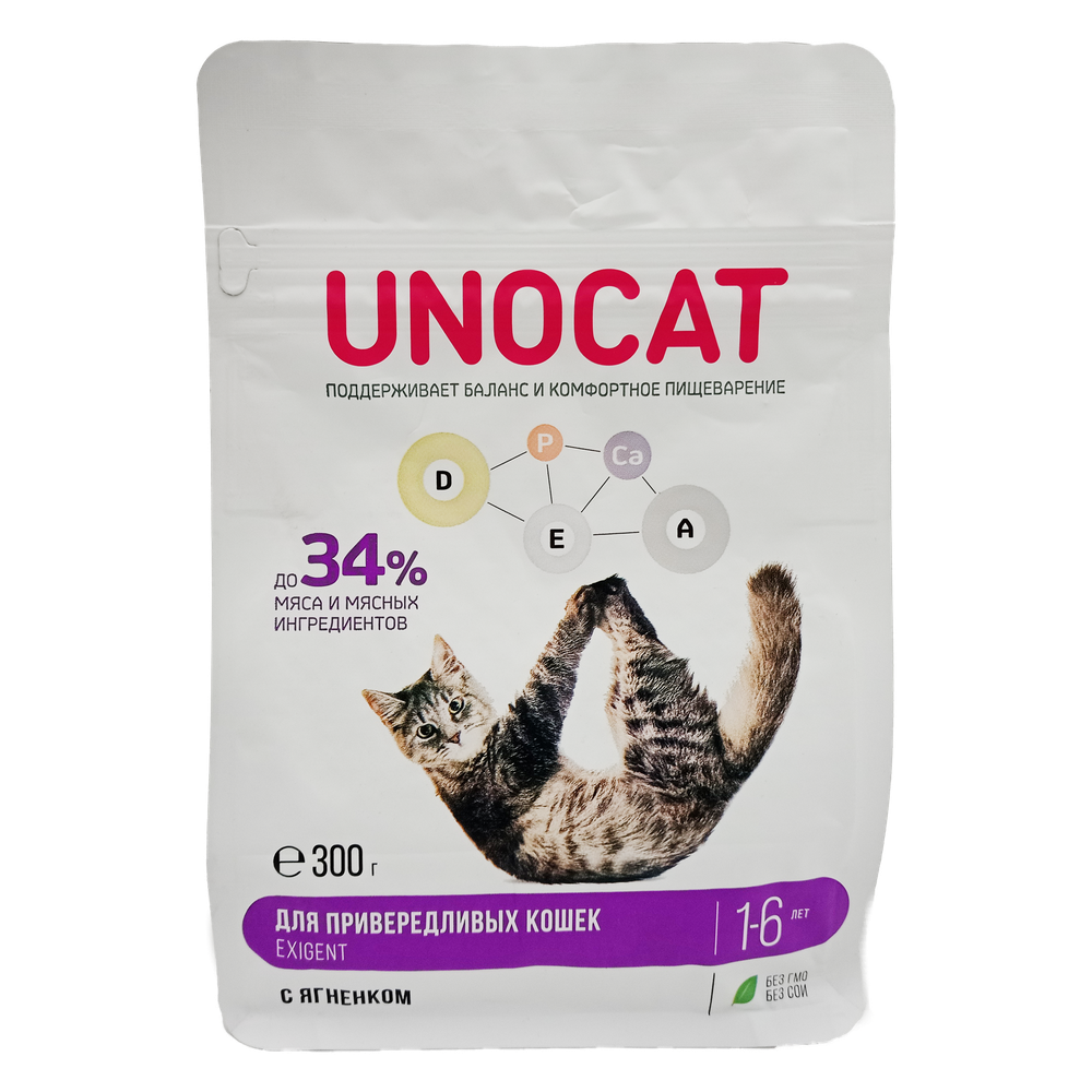 Корм "Unocat", сухой, для взрослых привередливых  кошек