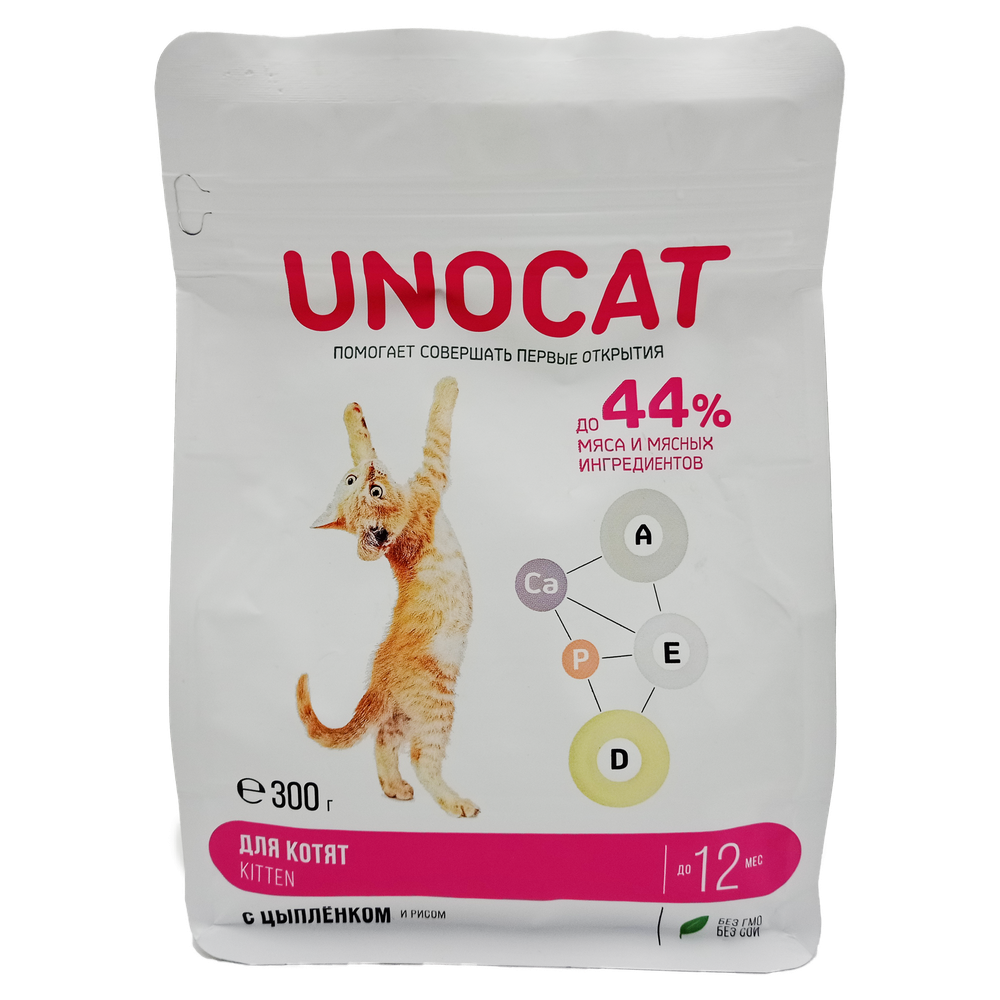 Корм "Unocat", сухой, для котят с цыпленком