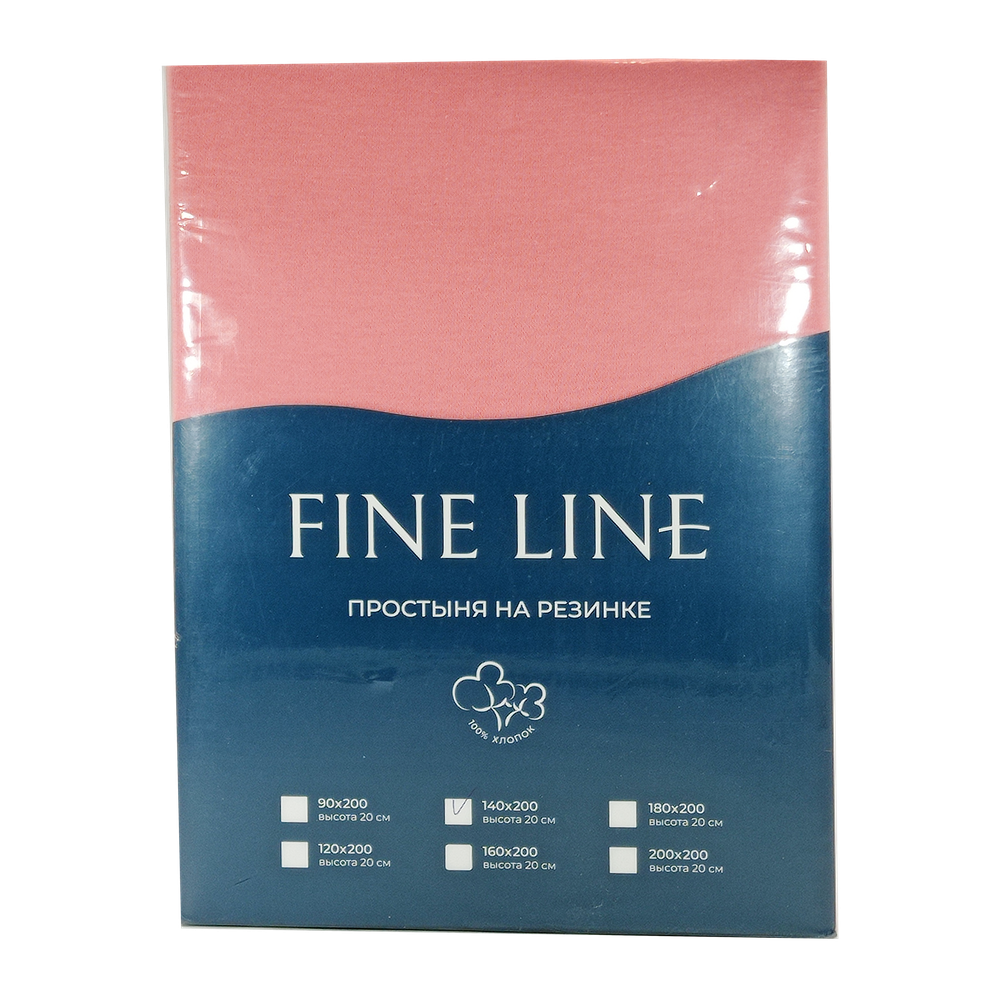 Простыня трикотажная на резинке "Fine Line", 200 х 140 х 20 см