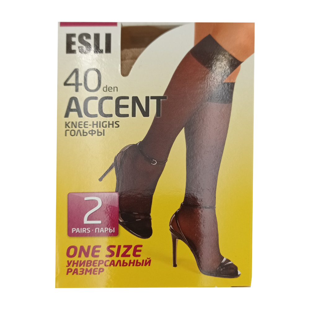 Гольфы женские "Esli  accent", 40 8С-2СПЕ, 2 пары, melone, размер 23-25