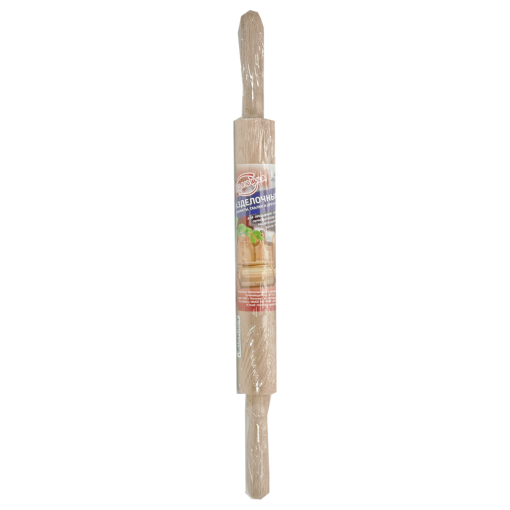 Скалка с вращающимися ручками, бамбук, 495 мм