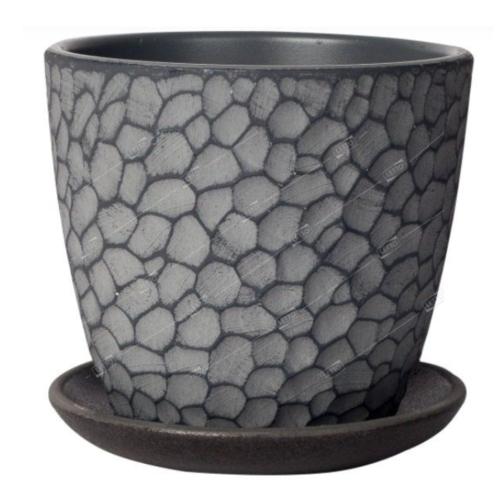 Горшок "Манго", серый бутон, №3