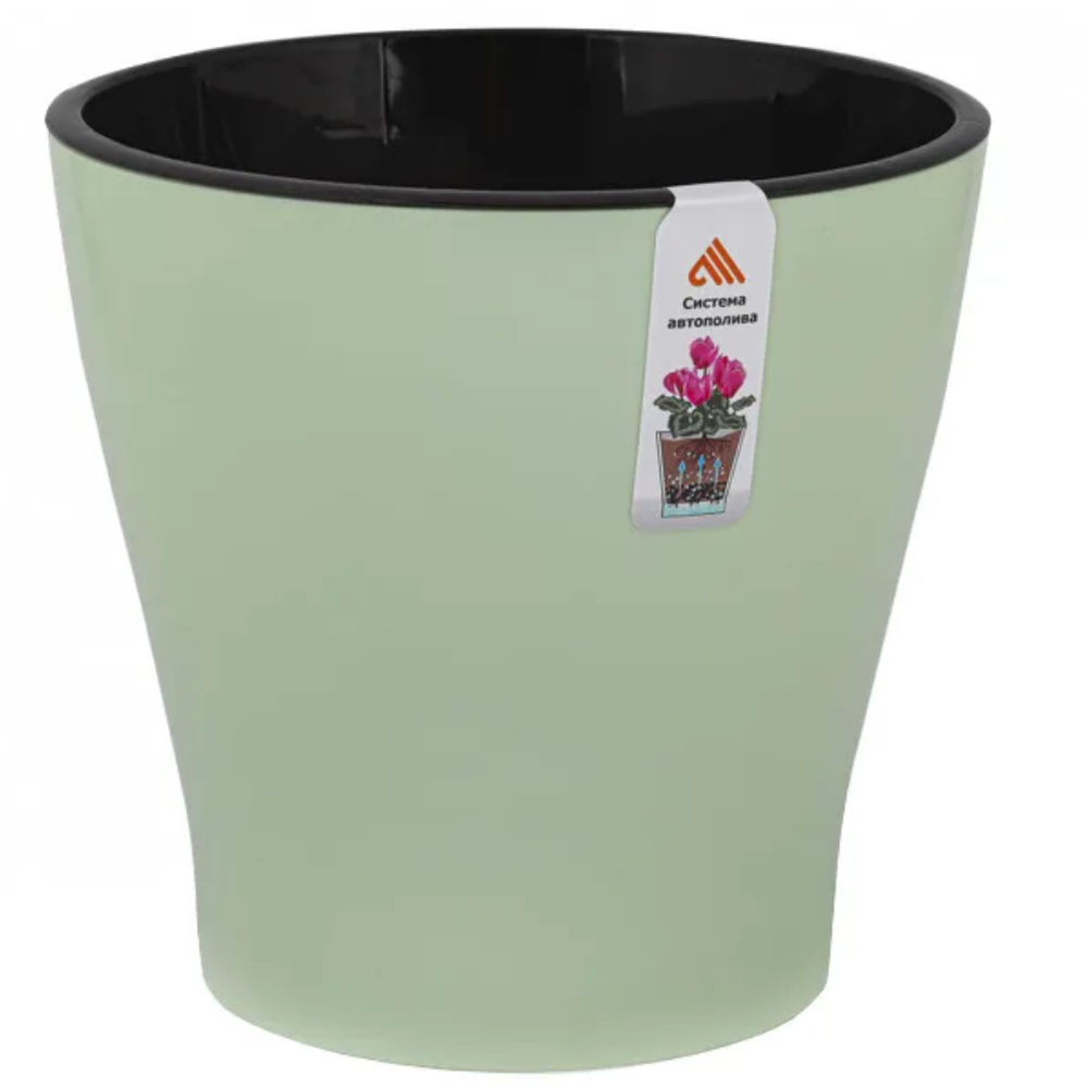 Горшок "Лея", 5 л, двойной, светло-зеленый