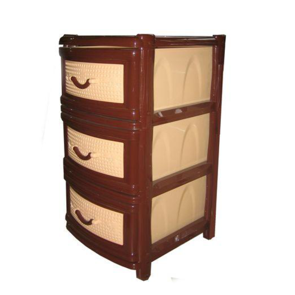 Комод, 3 секции, коричневый, м1353