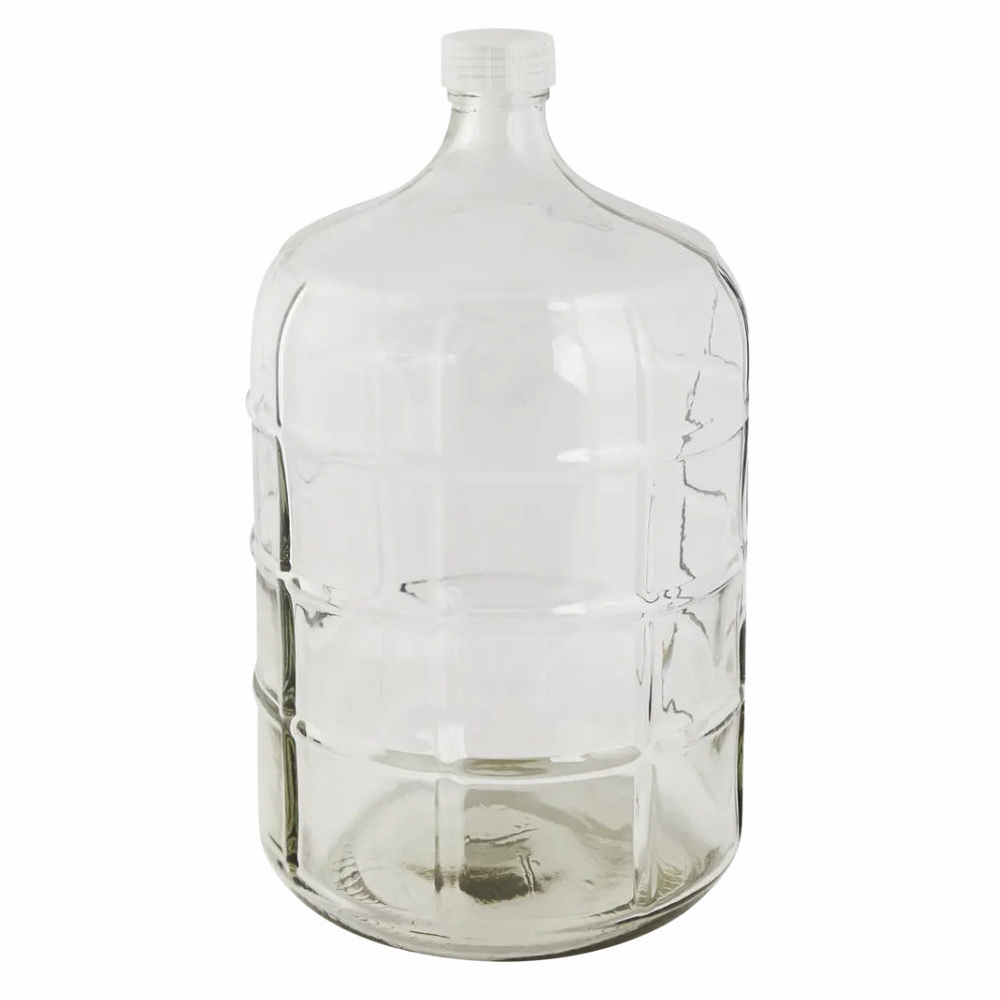 Бутыль стеклянная, 18,9 л, прозрачная с крышкой