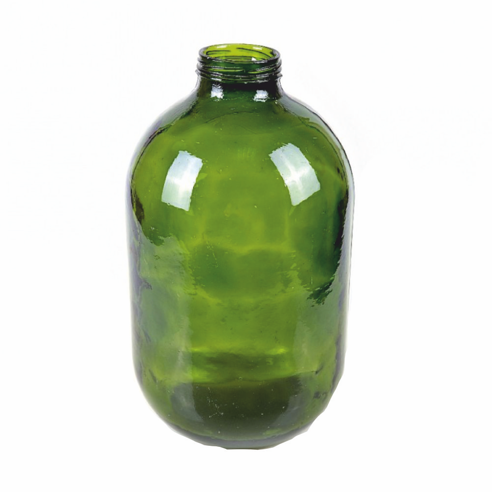 Бутыль стеклянная, 10 л, зеленая с крышкой, БК--100