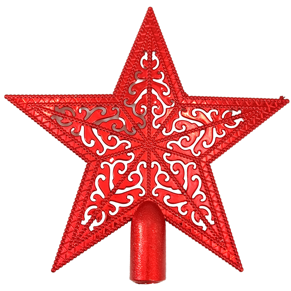 Верхушка на ёлку "Звезда ажурная", красный, 103319