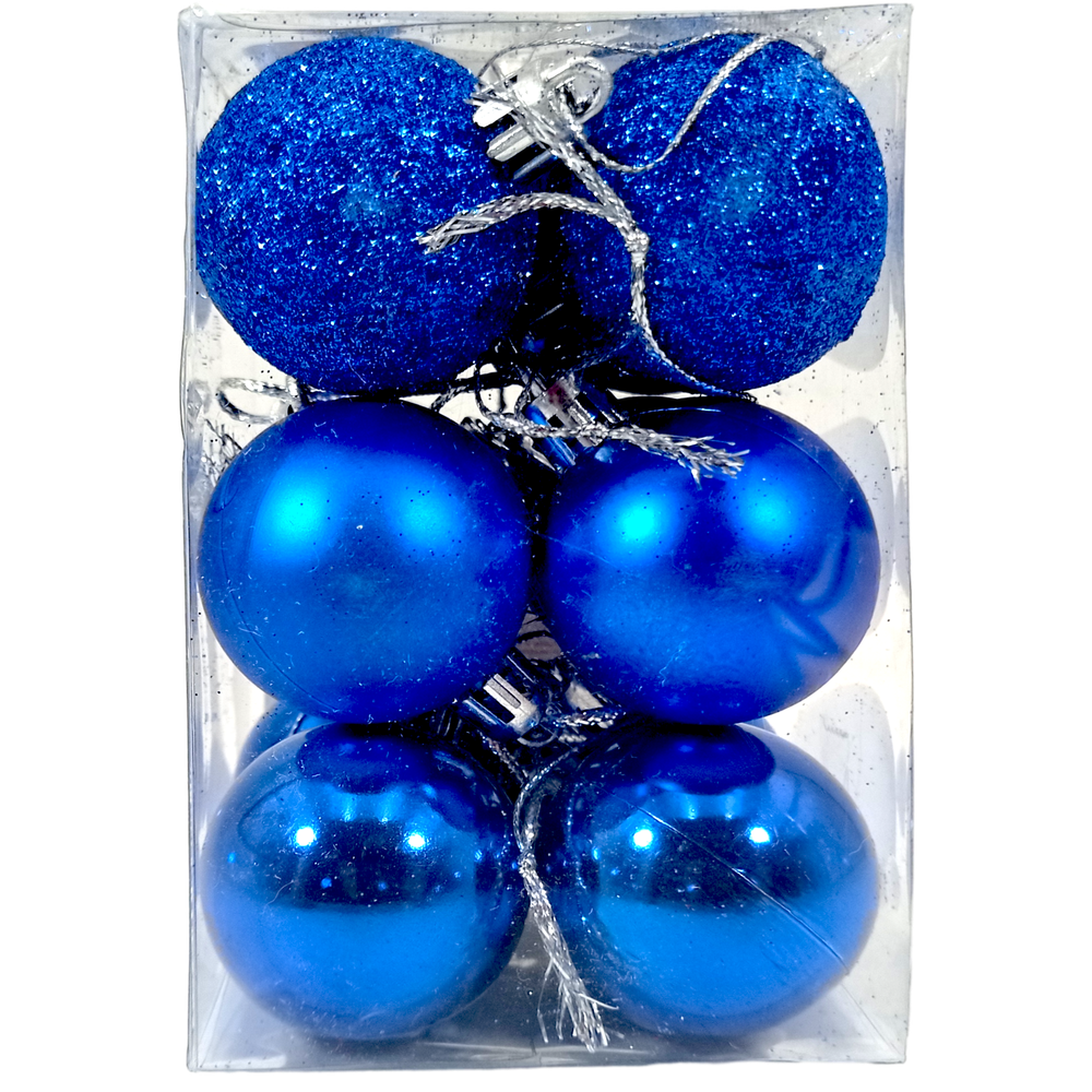 Набор елочных шаров, синих, 4 см, 12 шт, НУ-5358