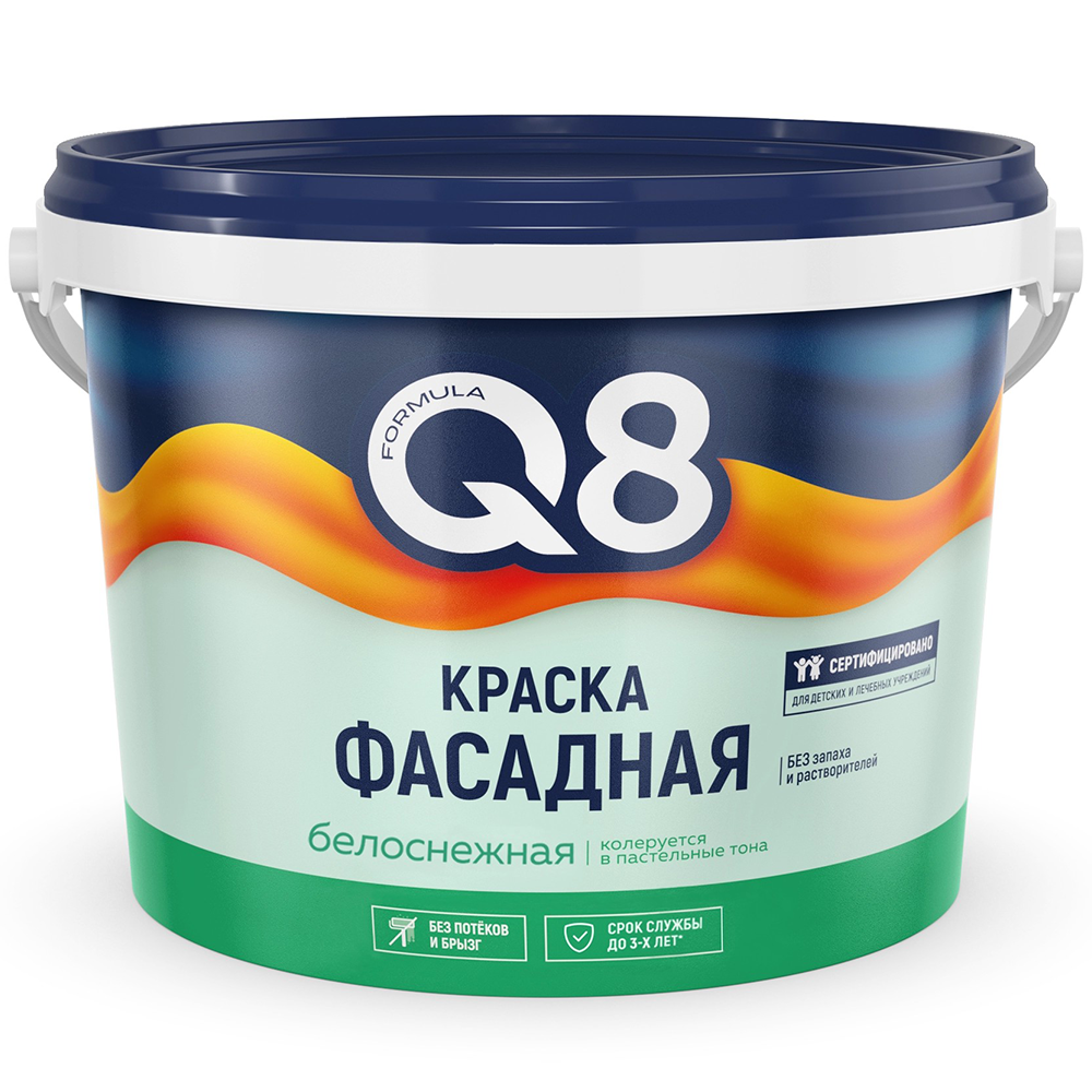 Краска "Formula Q8", ВД акриловая, фасадная, 1,5 кг