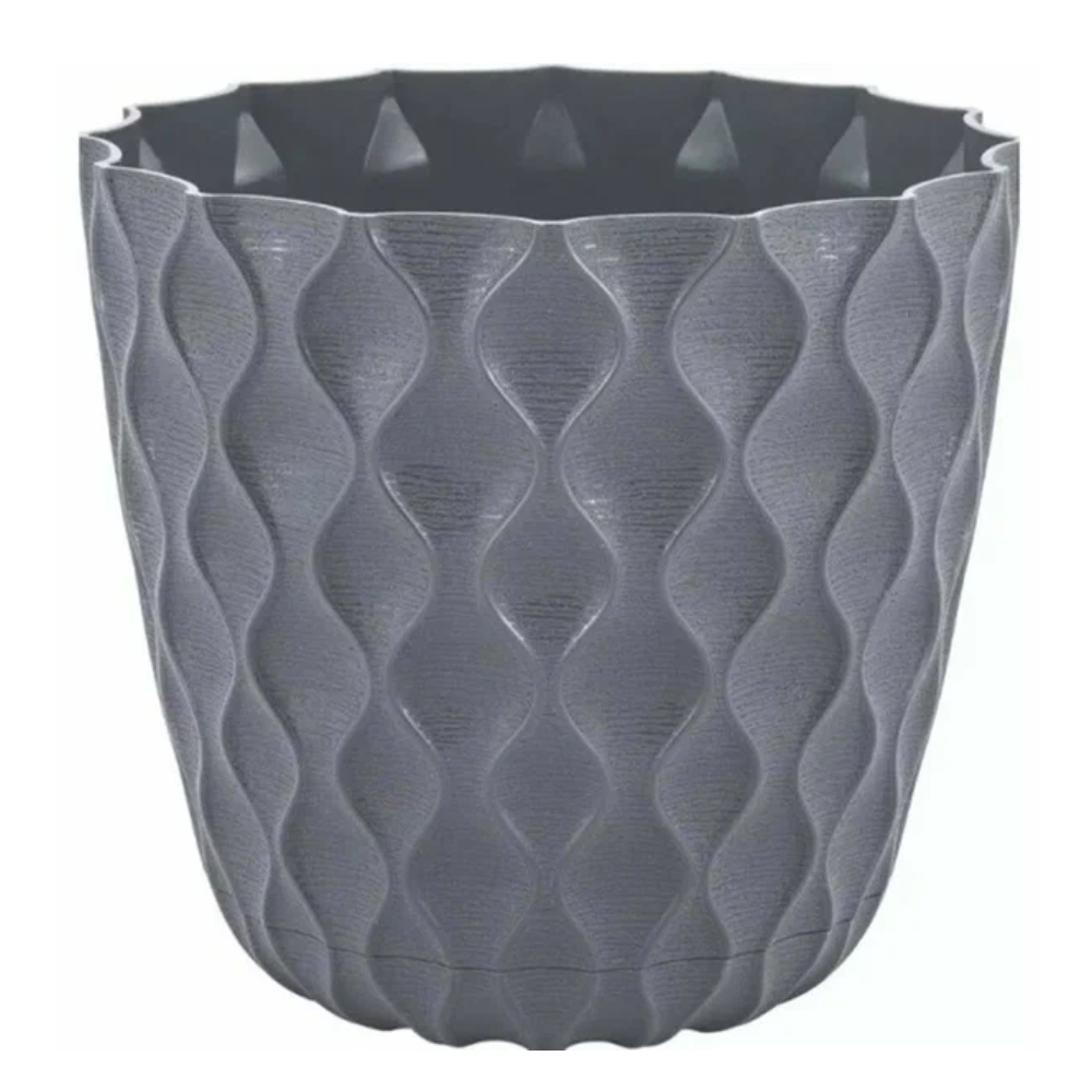 Горшок "Wave", 10 л, вулканически -серый