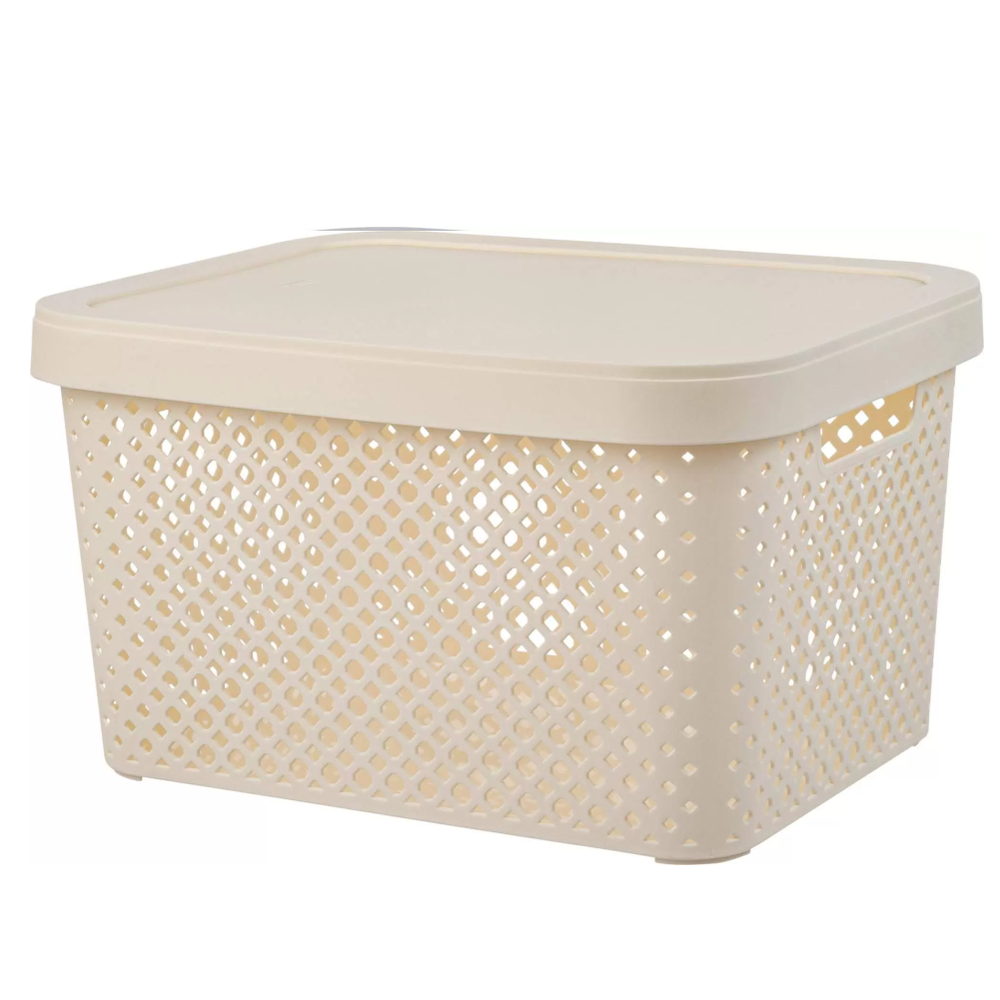 Корзина для хранения, с крышкой, 5 л, молочный туман, рт500601048