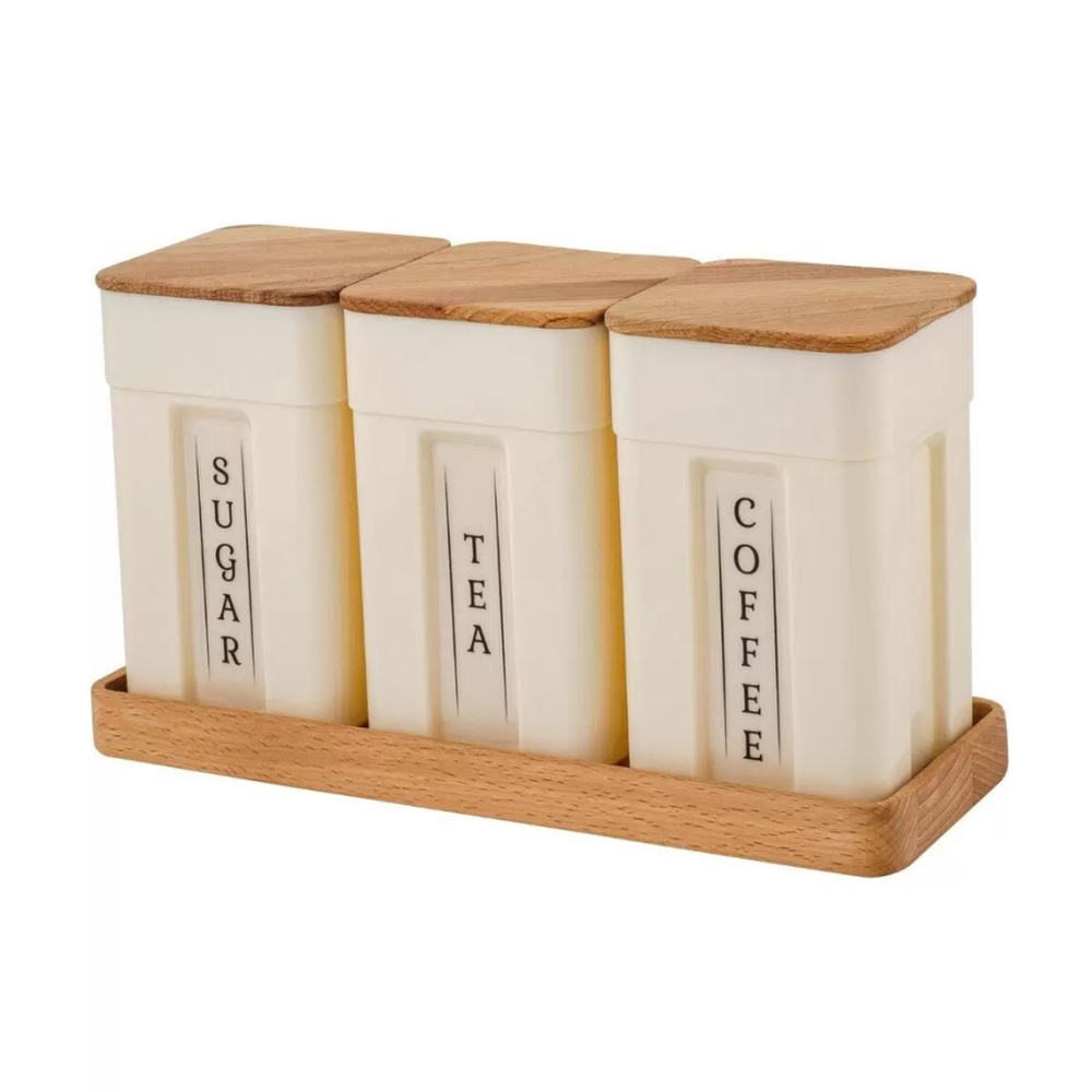 Набор банка для хранения продуктов, 3 штуки, на подносе, se106812996