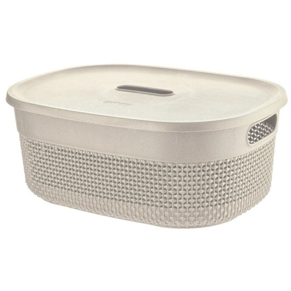 Корзина для хранения, 6 л, молочный туман, с крышкой, рт1331