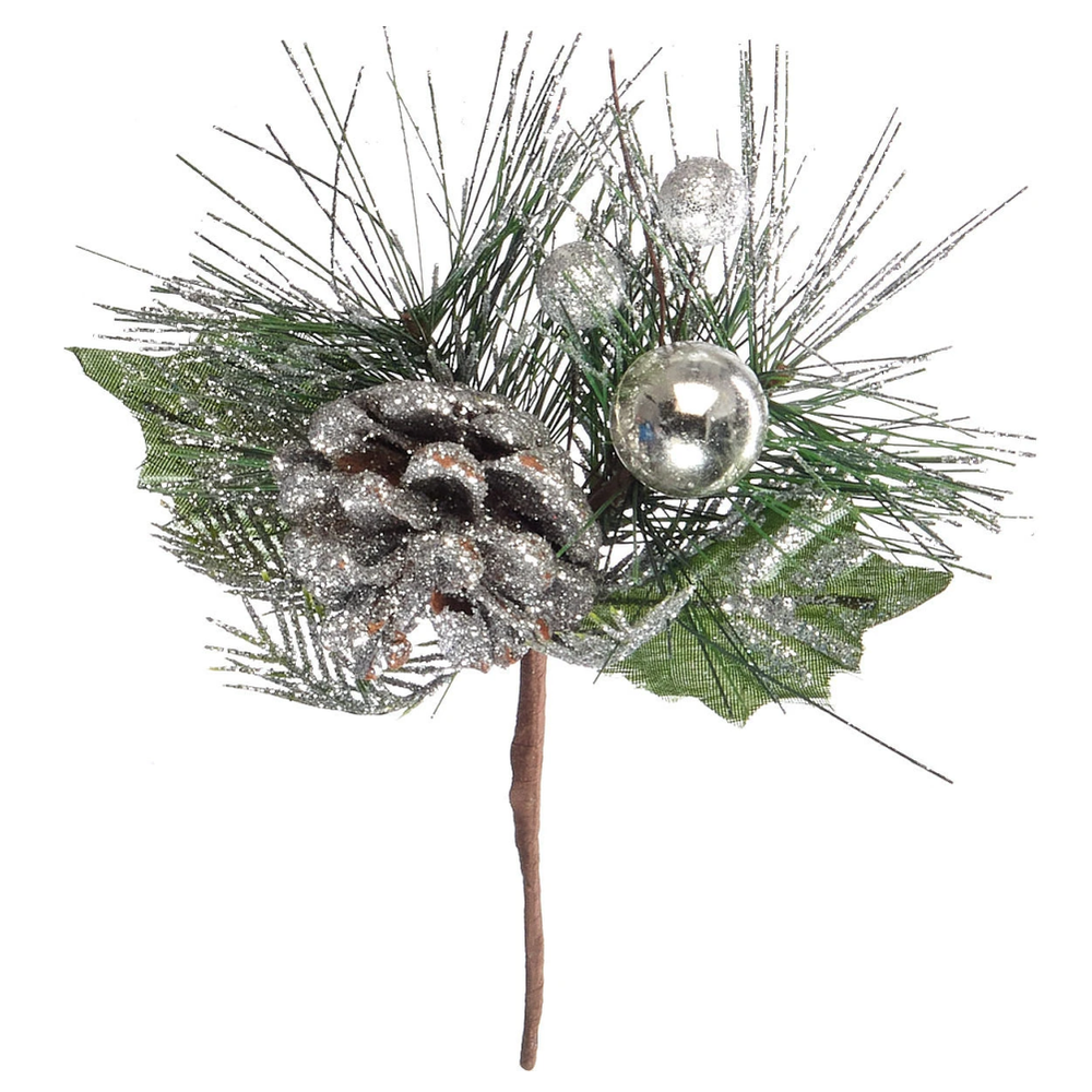 Украшение ветка с новогодней шишкой 92409