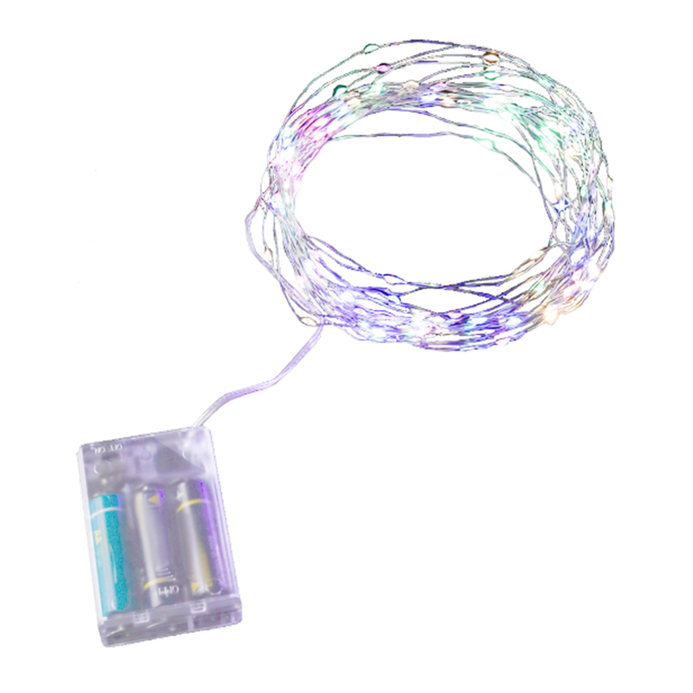 Гирлянда электрическая "Проволока", 1 м, 100 л, мультицвет, НУ-3008