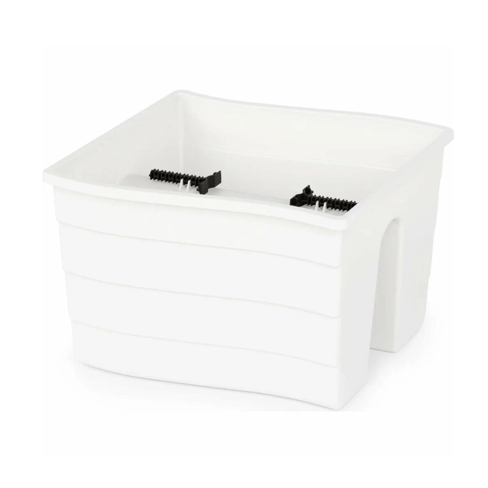 Кашпо на перила малое, белое, 290х290х200 мм