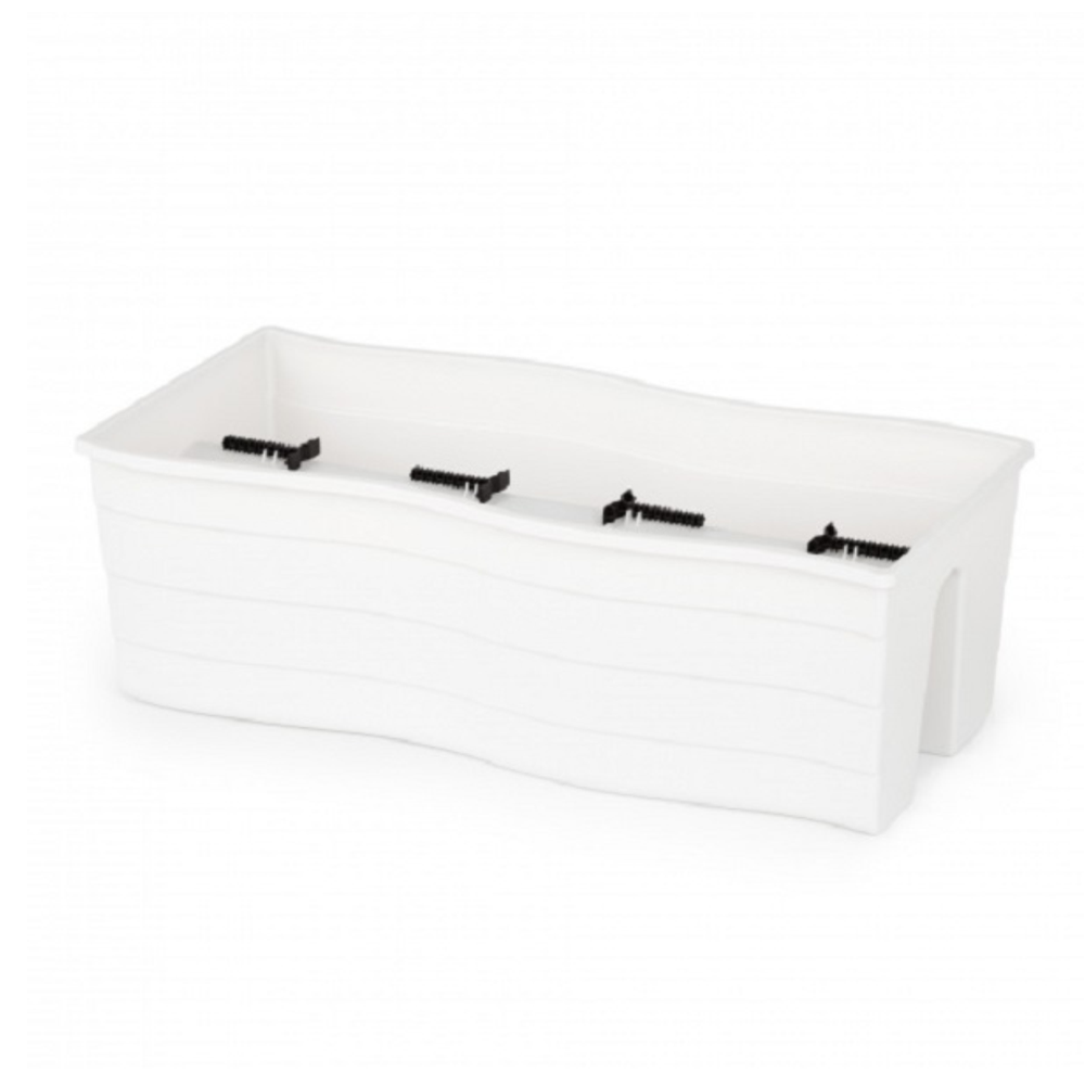 Кашпо на перила большое, белый, 585х280х200 мм