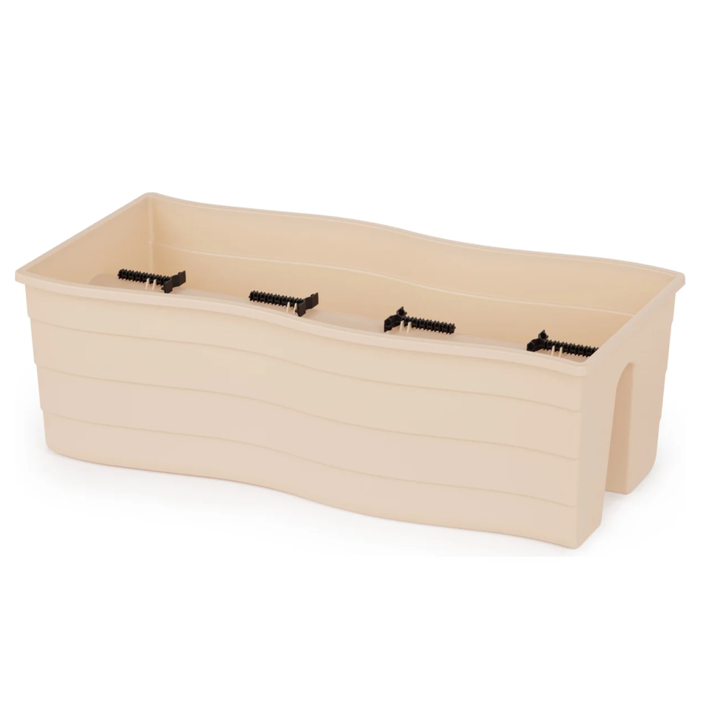 Кашпо на перила малое, бежевый, 290х290х200 мм