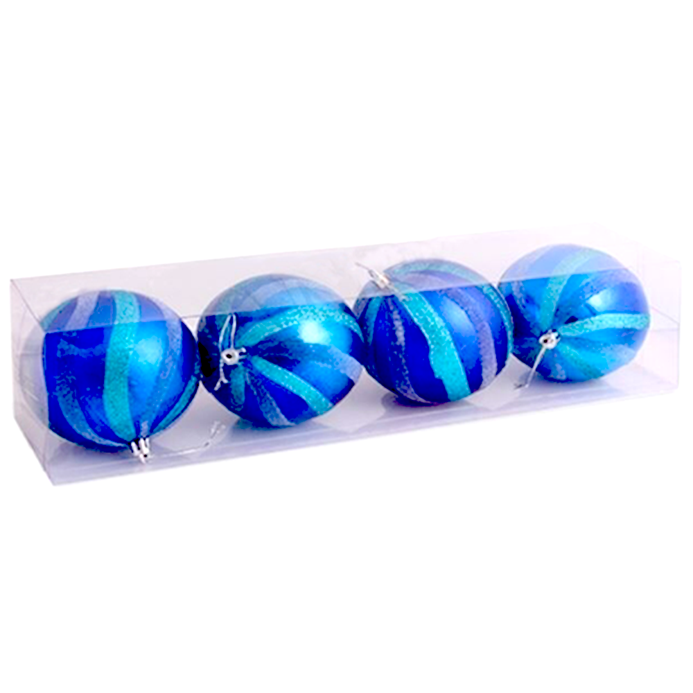 Набор ёлочных шаров "Праздник", 10 см, 4 шт, НУ-0419