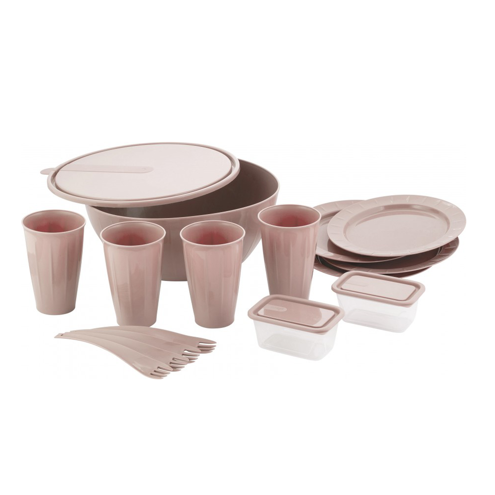 Набор для пикника, латте, 4 персоны, 17 предметов, se180512005