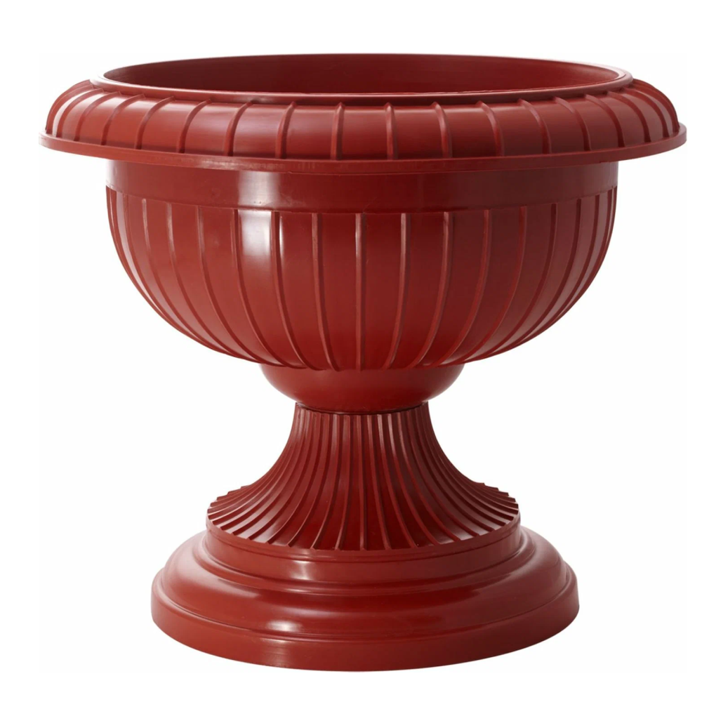 Вазон на ножке большой, терракотовый