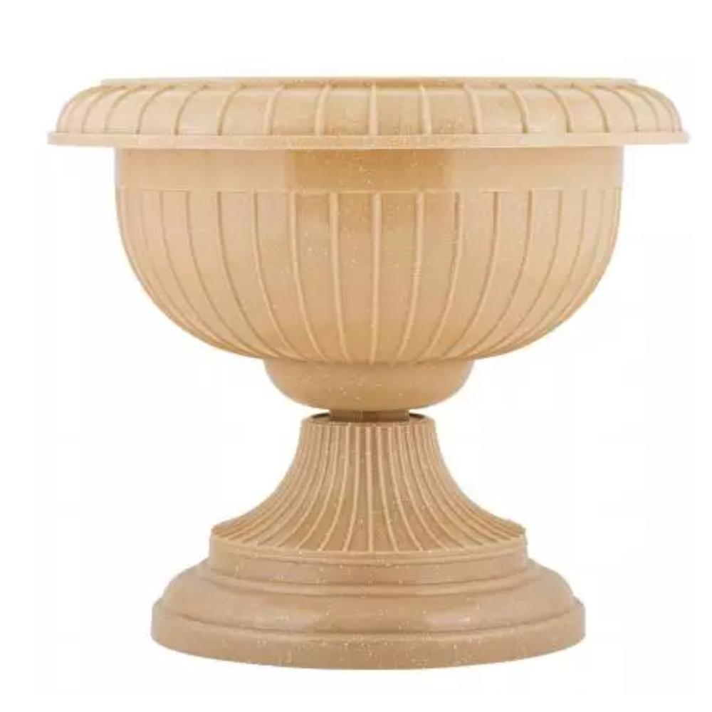 Вазон на ножке большой, песчаный кварц