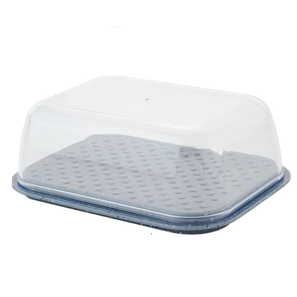 Масленка широкая, 14,5х11х5,4 см, темный камень, рт909612026