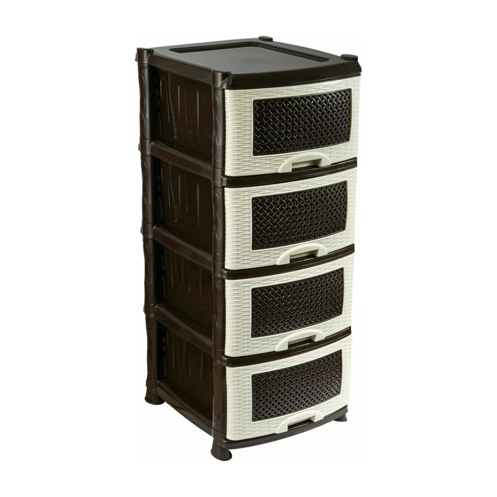 Комод "Плетёнка", 4 секции, коричневый, 035401