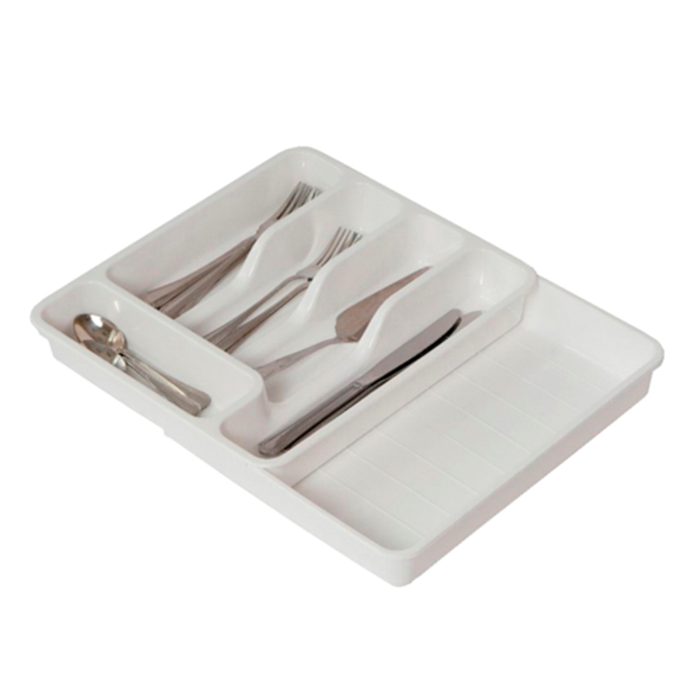 Лоток раздвижной, для столовых приборов, белый, 740606