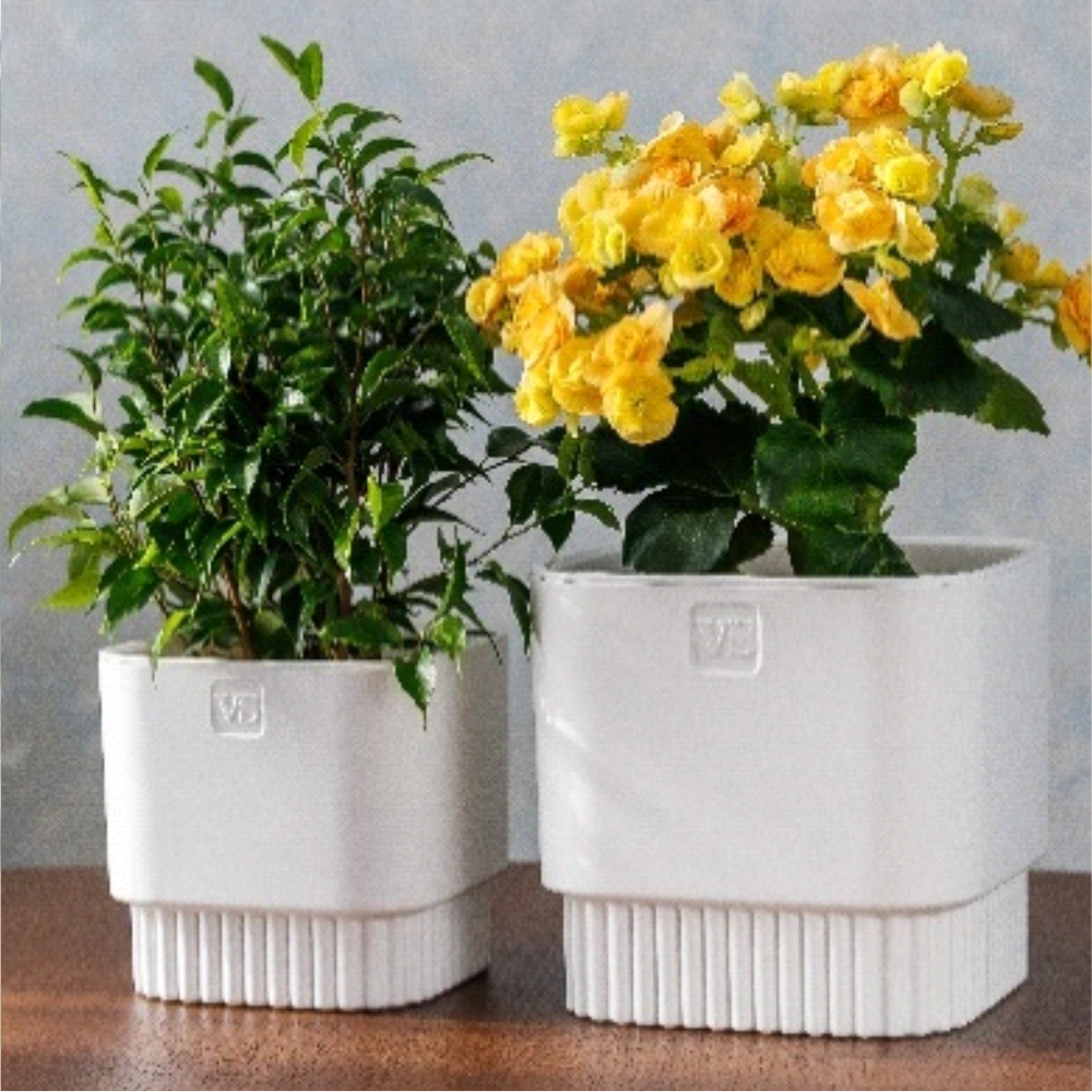 Горшок "Бостон", квадрат, 2,7 л, белый