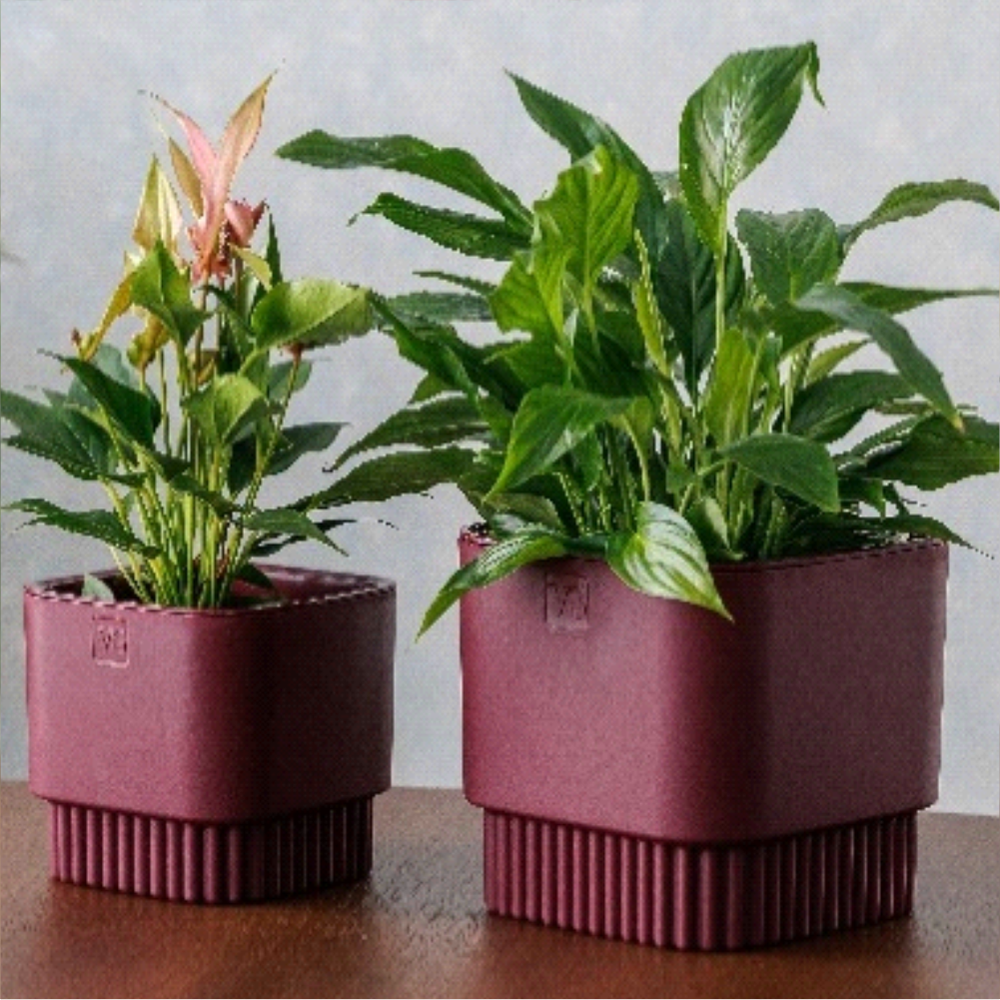 Горшок "Бостон", квадрат, 2,7 л, бордо