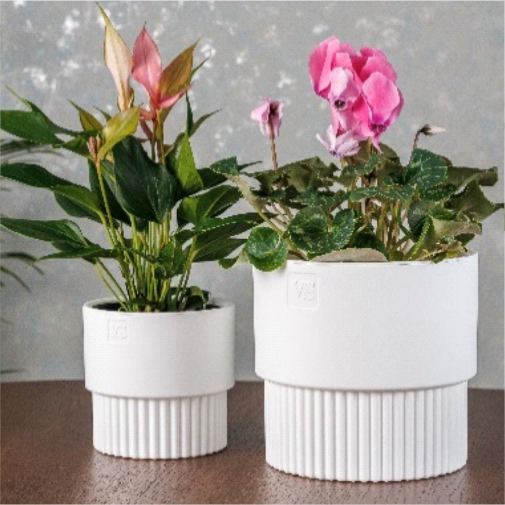 Горшок "Бостон", цилиндр, 1,6 л, белый