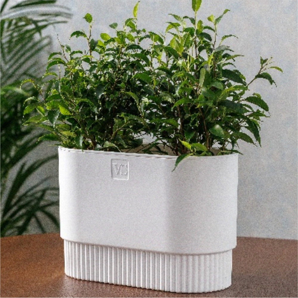 Горшок "Бостон", овал 7 л, белый