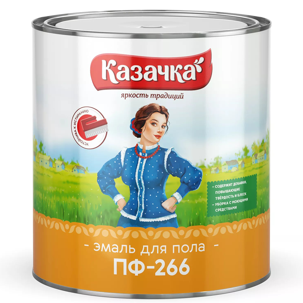 Эмаль "Казачка", ПФ 266, светлый орех, 2,8 кг