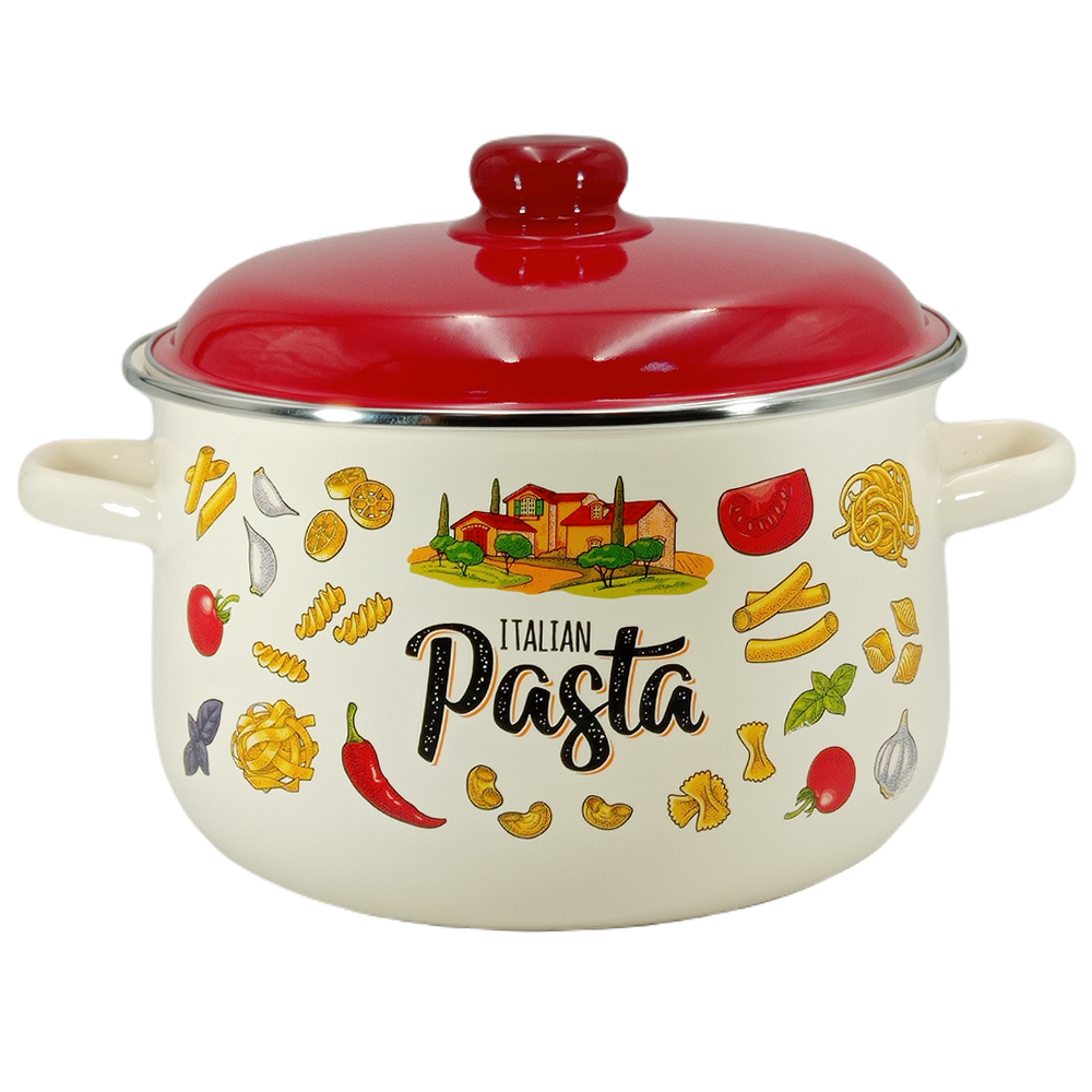 Кастрюля эмалированная "Pasta italian", 5,5 л, 1с47я