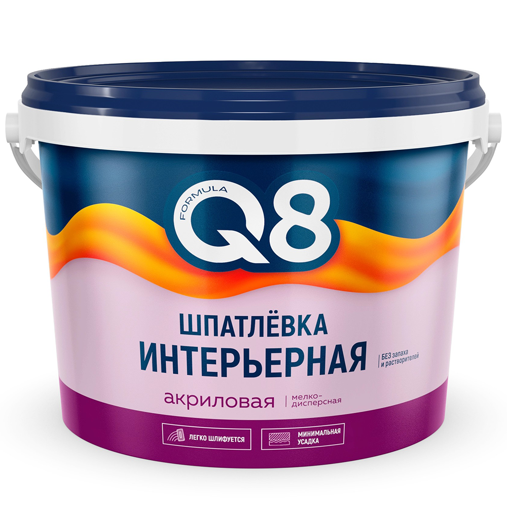 Краска интерьерная "Formula Q8", ВД белоснежная, 1,5 кг