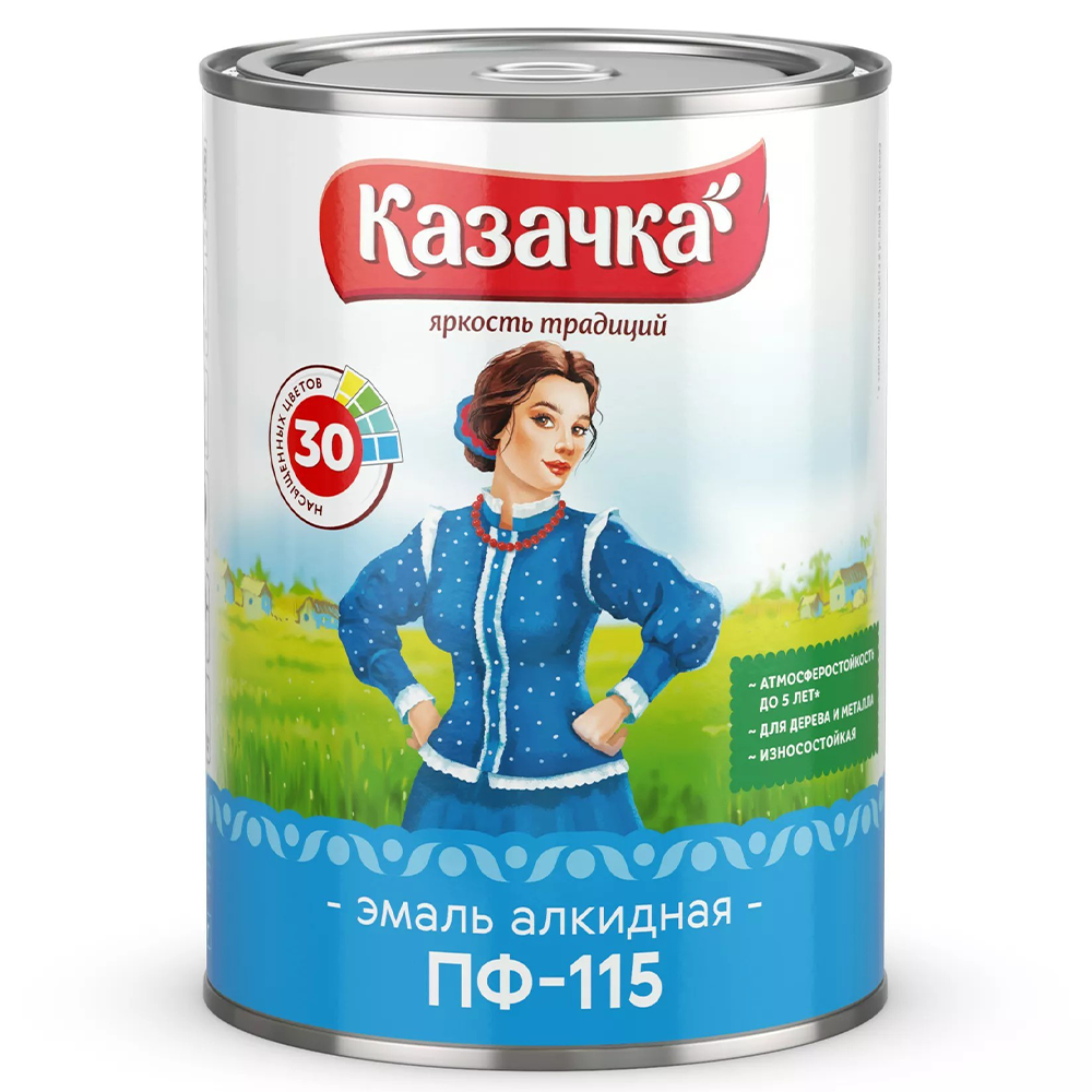 Эмаль алкидная "Казачка", зелёная, 900 г