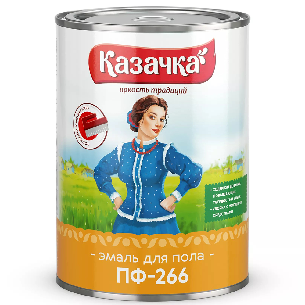 Эмаль "Казачка", ПФ 266, светлый орех, 900 мл