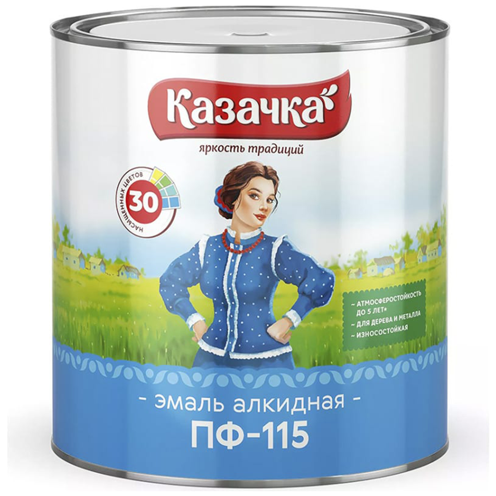 Эмаль "Казачка", серая, 1,9 кг