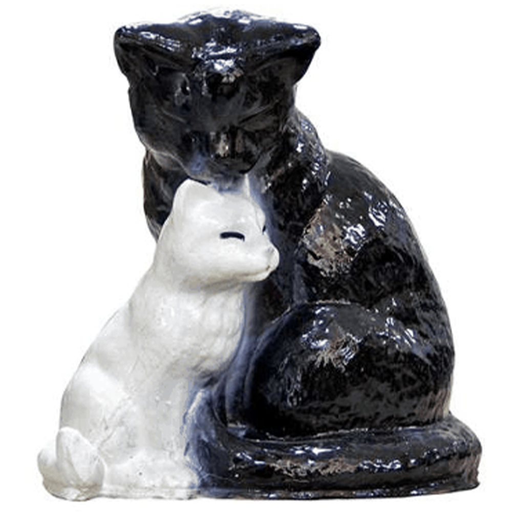 Фигура садовая "Кошка с котенком", гипсовая