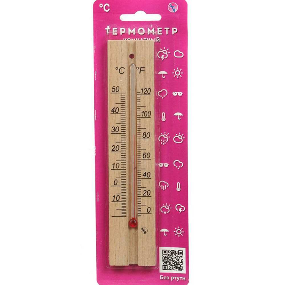 Термометр комнатный, деревянный, ТБ-206