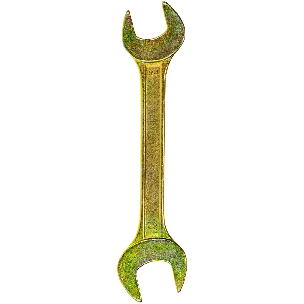 Ключ рожковый "Сибртех", желтый цинк, 24 х 27 мм