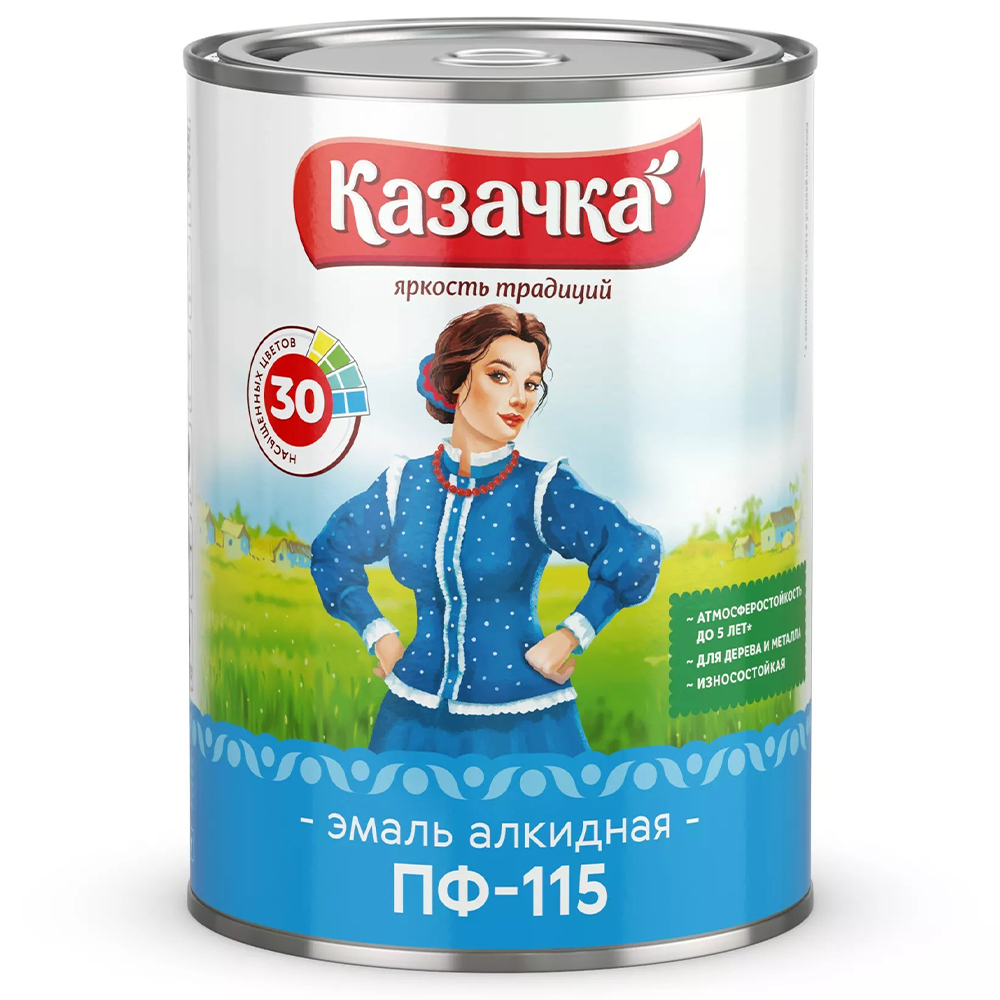 Эмаль "Казачка", ярко - зеленая, 1,9 кг