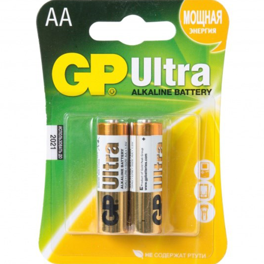 Батарейка "GP Ultra Plus", AA (LR6), BL2