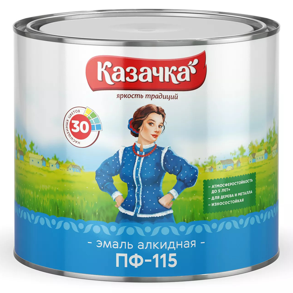 Эмаль "Казачка", синяя, 1,9 кг