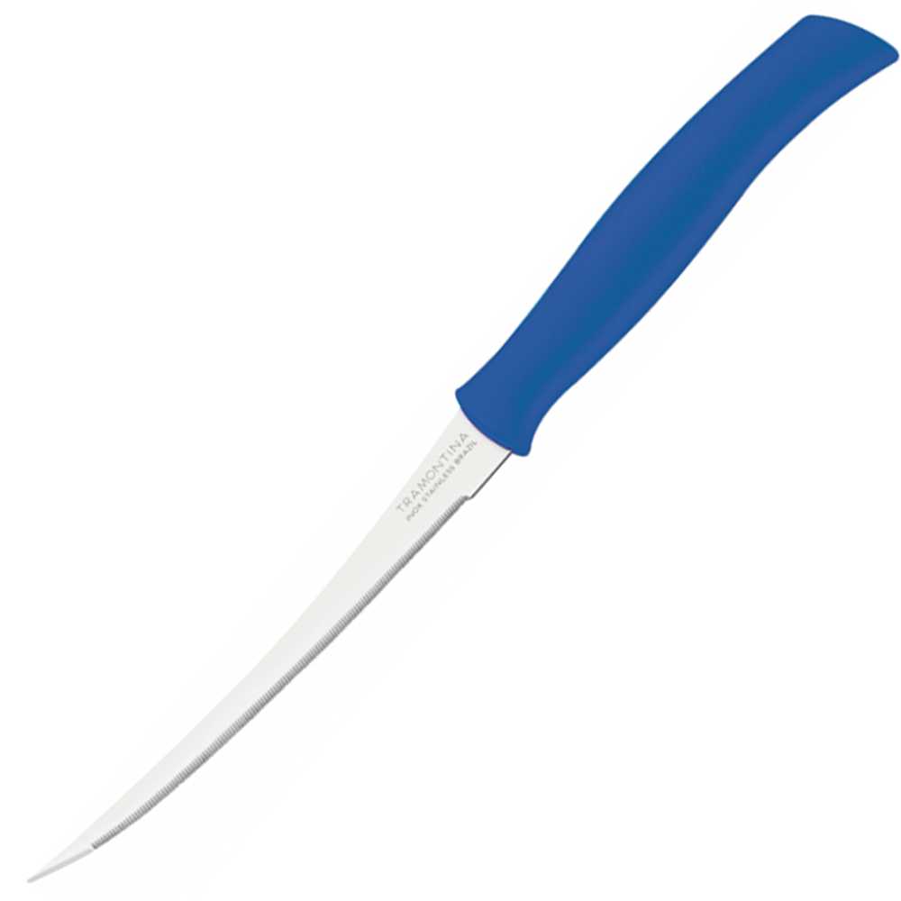 Нож "Athus", зубчатый, синий, 12,5 см
