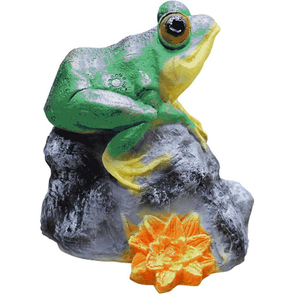 Фигура садовая "Лягушка на камне", полистоун