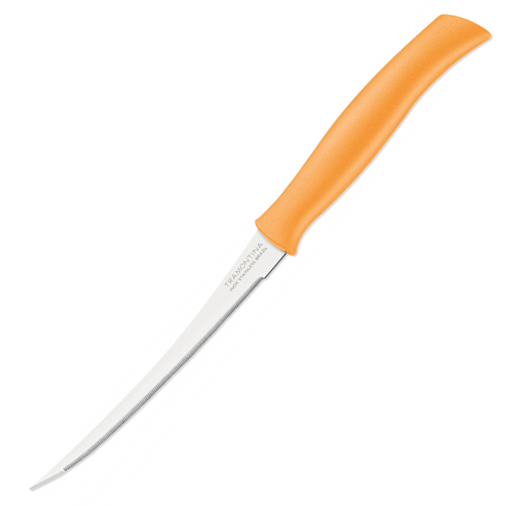 Нож "Athus", зубчатый, оранжевый, 12,5 см